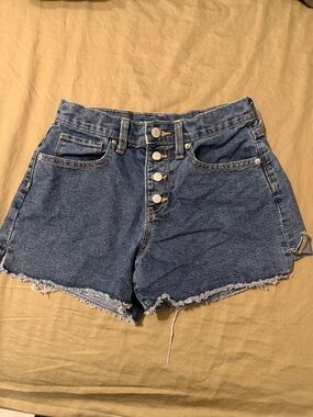 Old Navy High-Rise Adjustable Waist Denim Button-Front Shorts (Size 14)